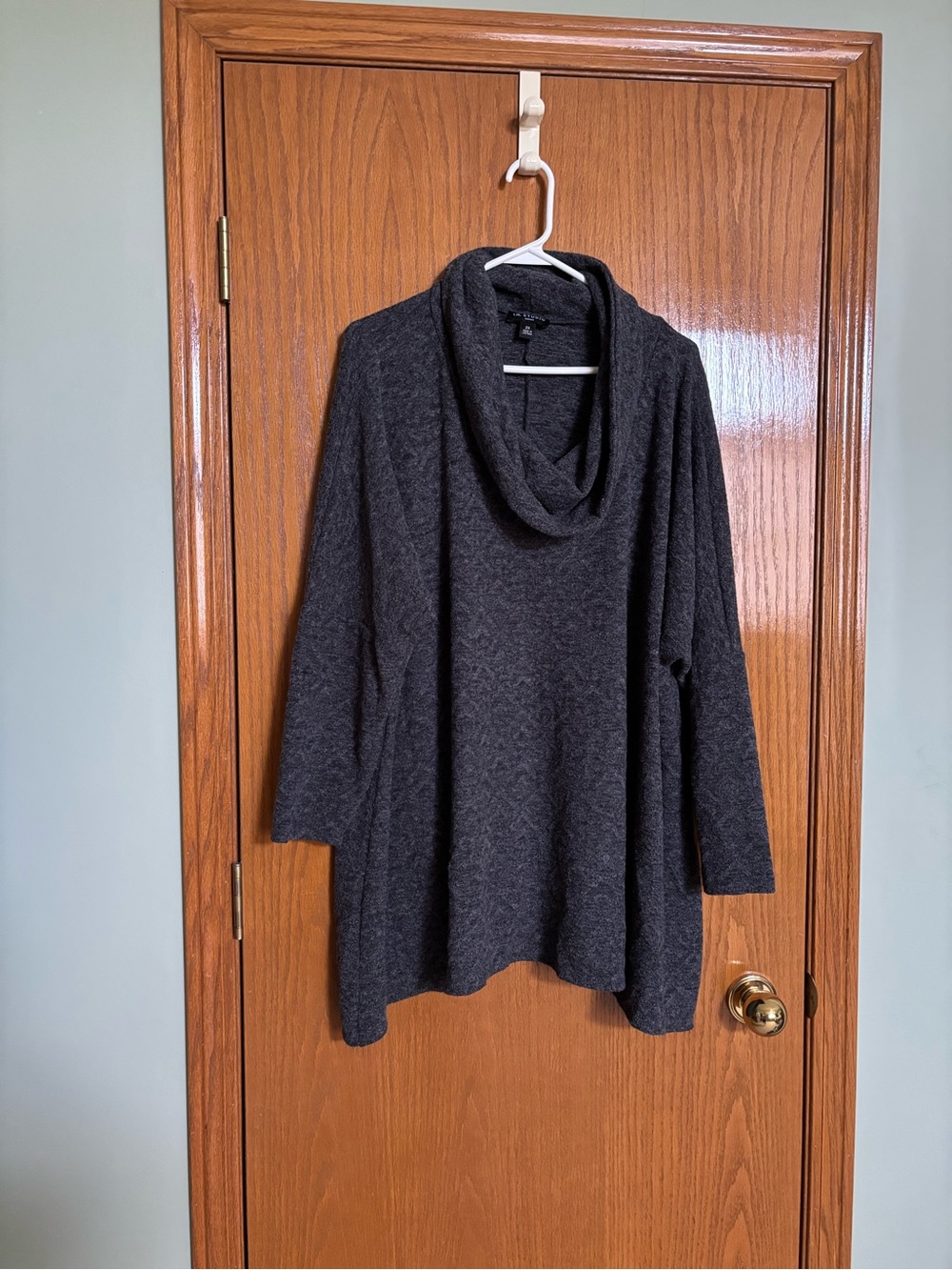 I.N. Studio Charcoal Cowl-Neck Sweater